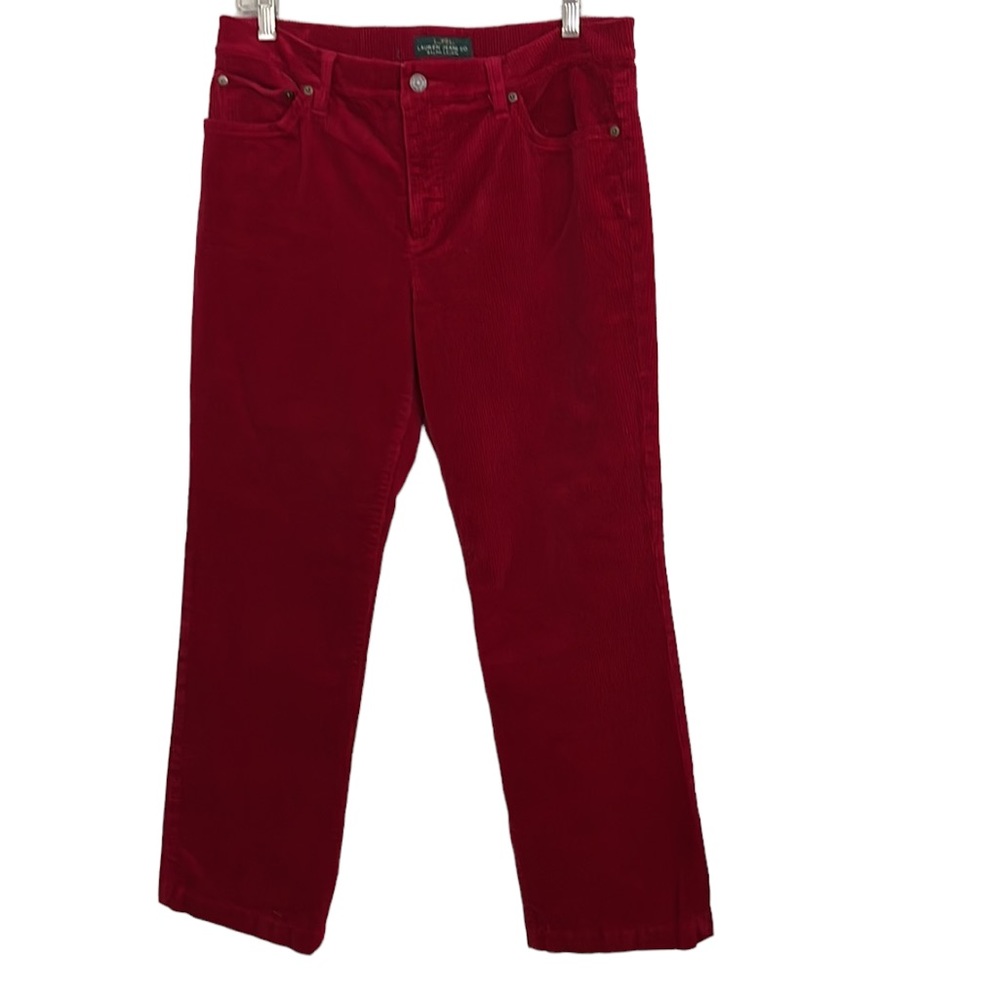 NWOT Lauren Ralph Lauren deep rich red corduroy pants